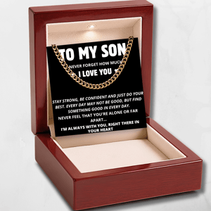 To My Son - Stainless Steel Cuban Link Chain - Love You Son