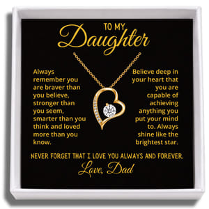 To My Daughter - Dad's Forever Love Heart Necklace