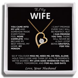 To My Wife - Heart Necklace - Love Beyond Words