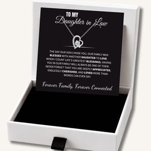 To My Daughter in Law - Love Heart Necklace - Family By Love