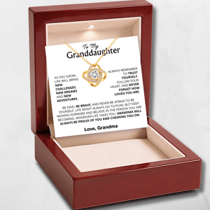 Granddaughter Love Knot Necklace - Grandma Believes in You