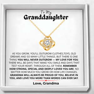 To My Granddaughter Necklace – You’ll Never Outgrow My Love