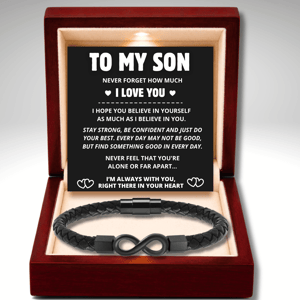 To My Son - Infinity Love Bracelet - Believe in Yourself