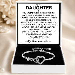 To My Daughter- Infinity Heart Bracelet - Never Apart in Heart