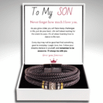 To My Son - 'I will always be with you' Leather Bracelet