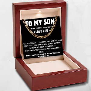 To My Son - Stainless Steel Cuban Link Chain - Love You Son