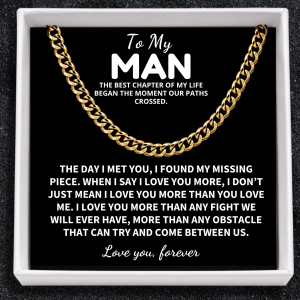 To My Man - Stainless Steel Cuban Link Chain - Love You More