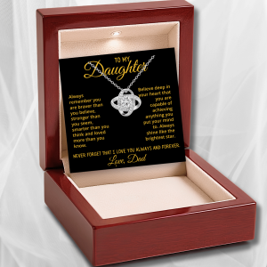 To My Daughter - Love Knot Necklace - Always Daddy's Little Girl