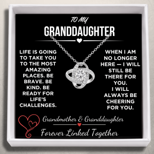 To My Granddaughter – Love Knot Necklace – I'll Always Be Cheering For You