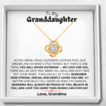 To My Granddaughter Necklace – You’ll Never Outgrow My Love